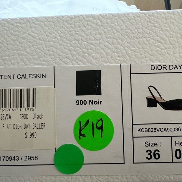 🔴Authentic NEW Christian Dior Logo Patent Leather Slingback Pumps Women's Shoes - Picture 11 of 11